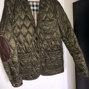 Burberry Gillington Lambskin Trim Quilted Blazer
